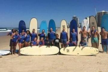 Team Building Surfing Lesson at Burleigh Australia